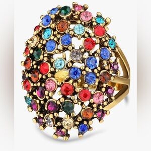 Unique Dillards 14KT Dip Fruit salad Crystal Huge ring size 8